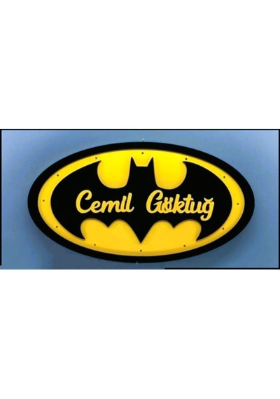 Batman Temalı Çoçuk Odası Kapı-duvar Süsü Kişiye Özel İsim Yazılı