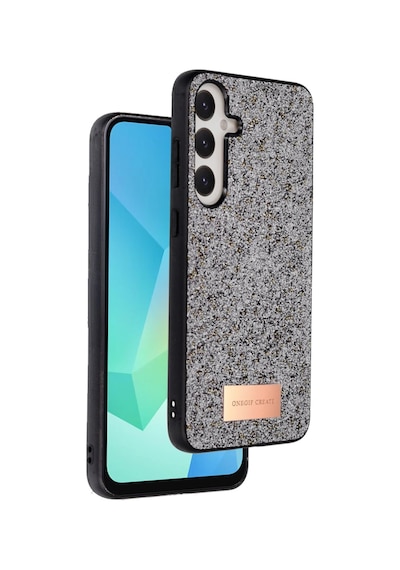 Onegif Samsung Galaxy Uyumlu A26 Bright Simli Kapak - Gümüş Düz Renkli