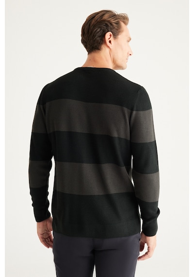 AC&Co / Altınyıldız Classics Erkek Sıyah-antrasıt Standart Fit Normal Kesim Bisiklet Yaka Triko Kazak Siyah - Antrasit AC&Co / Altınyıldız Classics Erkek Sıyah-antrasıt Standart Fit Normal Kesim Bisiklet Yaka Triko Kazak Siyah - Antrasit