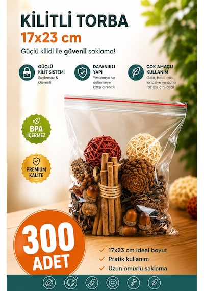 Kilitli Naylon Torba 17X23 Cm 300 Adet