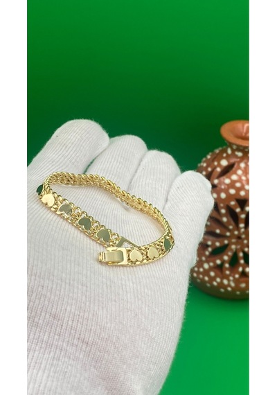 Xuping Altın Renk 14 Ayar Kalpli Model Kadın Bileklik Gold