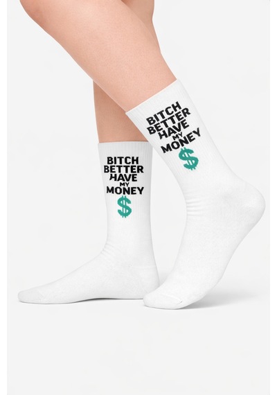 Carnaval Socks Bitch Better Have My Money Yazılı Desenli Renkli Spor Çorap Çok Renkli