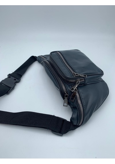 Nahitatyana Unisex Lacivert Cepli Hakiki Deri Freebag Bel Çantas Lacivert