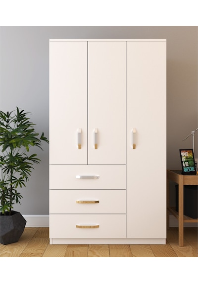 Metalia Gm 303 Ece Lüx 3 Kapılı 3 Çekmeceli Gardrop