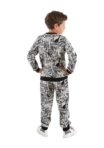 Denokids Mshb&g Çizgi Dino Erkek Çocuk Eşofman Takım Çok Renkli