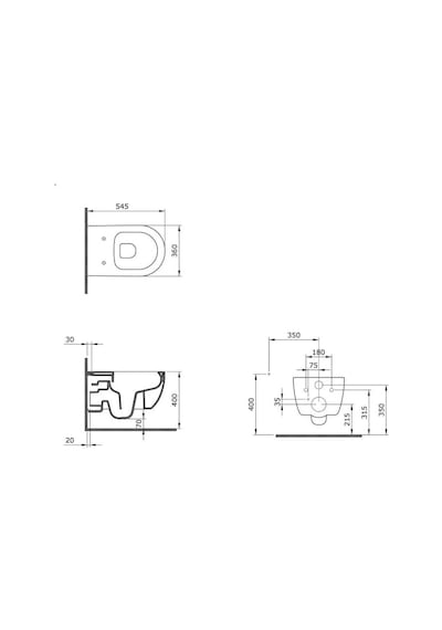 Bocchi 1416-001-0128 V-Tondo Rimless Asma Klozet Parlak Beyaz