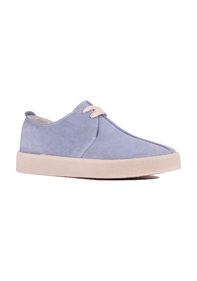 Shoetyle - Mavi Hakiki Süet Bağcıklı Erkek Günlük Ayakkabı 666-21-1257 Mavi