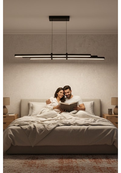 Cosmo Gold Lineer Led Sarkıt Avize Kumandalı Dim Edilebilir Yukarı & Aşağı Işık Beyaz Işık