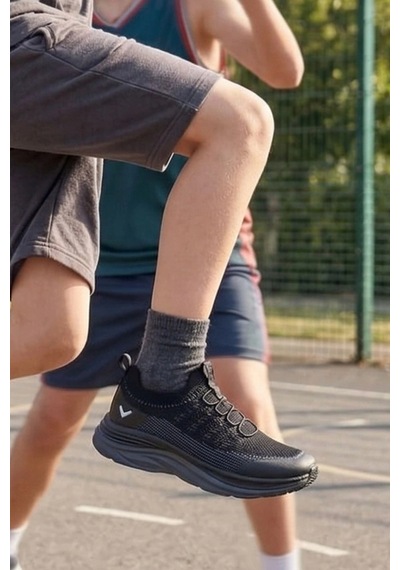 In Step Aeroknit Pro Ultra Hafif Bağcıksız Erkek/kız Spor Ayakkabı - Siyah