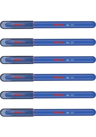 Rotring Jel Mürekkepli Tükenmez Kalem Mavi  6'li