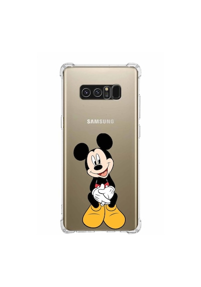Samsung Galaxy Uyumlu Note8 Köşe Korumalı Antişok Kapak Mickey Mouse Tasarımlı Şeffaf Kılıf