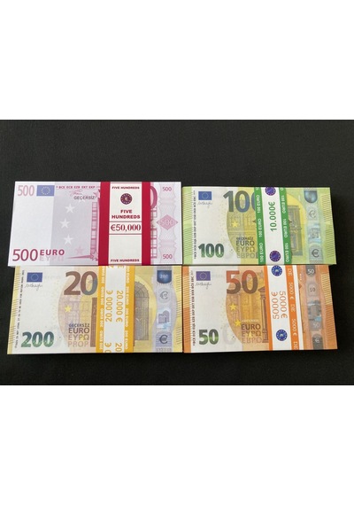 Yeni 20 Deste Karışık Euro 50-100 Ve 200 Euro Geçersiz Para Eğlen