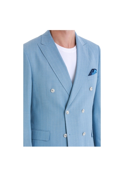 Hatemoğlu Mavi Slim Fit Çizgili Kruvaze Takım Elbise 33223024c014 161 Mavi Hatemoğlu Mavi Slim Fit Çizgili Kruvaze Takım Elbise 33223024c014 161 Mavi