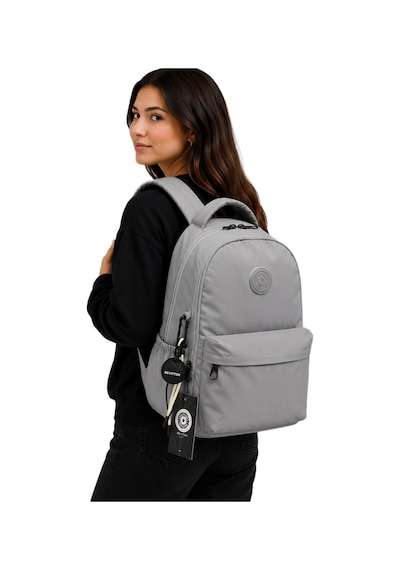 Gri Unisex Okul Çantası Su Geçirmez Kumaş Unisex Okul Sırt Çantası 2200 Gri