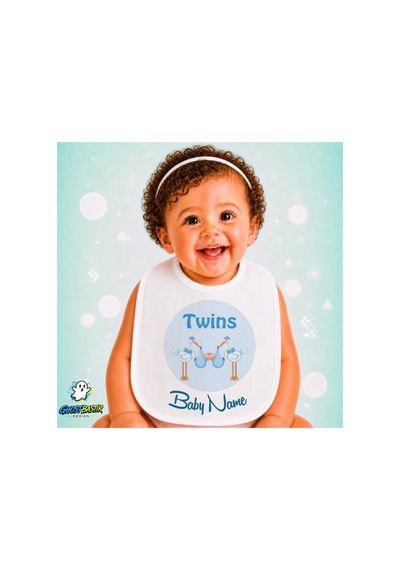 Kişiye Özel İkiz Bebekler Keten Bebek Mama Önlüğü Yumuşak - Emici - Yıkanabilir - Özel Tasarım P085 Çok Renkli