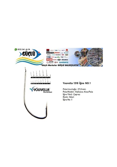 Youvella 1310 Çapraz Nickel Olta İğnesi No:6
