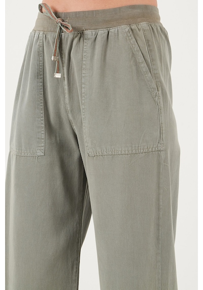 Lela Relaxed Fit Yüksek Bel Bol Paça Bayan Pantolon 668Yp5040 Haki