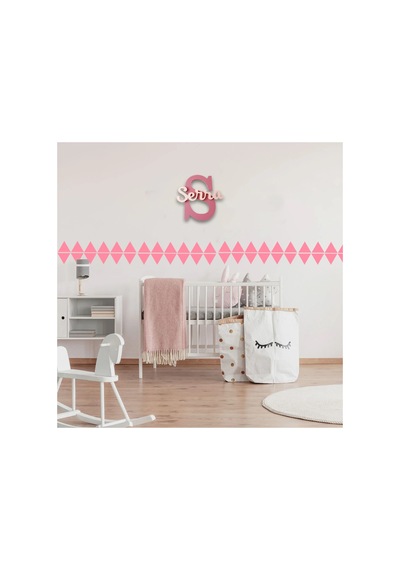 5cm Ebadında 128 Adet Üçgen Sticker Bebe Pembe