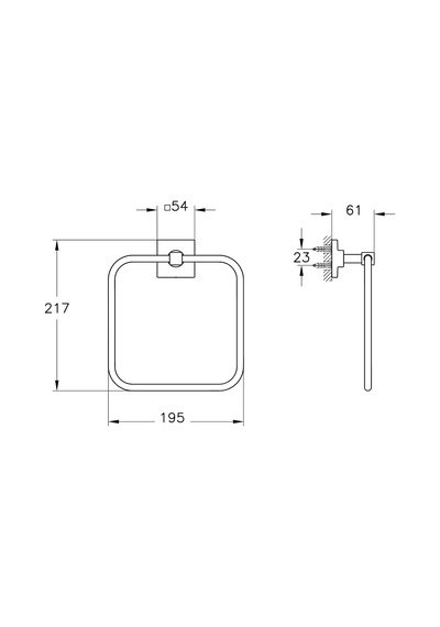 Root A4480336 Kare Havluluk, Mat Siyah