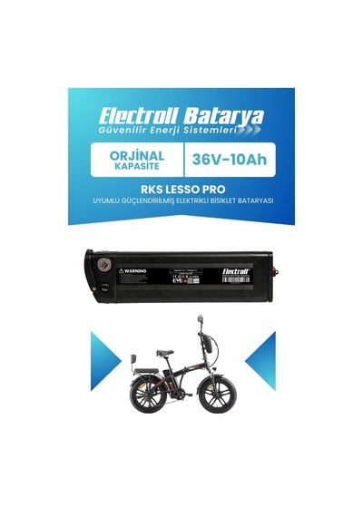 Rks Lesso Pro Uyumlu Batarya Standart Kapasite 36v 10ah Güçlendirilmiş Elektrikli Bisiklet Bataryası Siyah