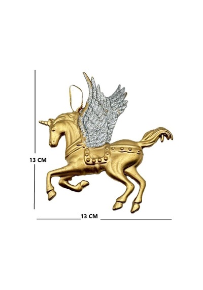 Beysüs Yılbaşı Çam Ağacı Süsü Unicorn Asma Süs Gold 10 Cm Diğer