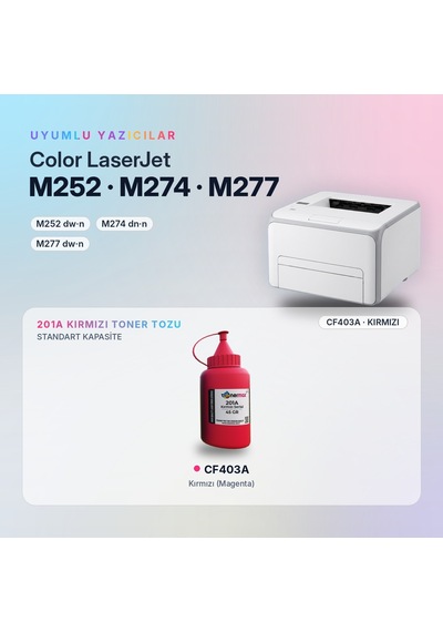 Hp 201a Cf403a Toner Tozu Kırmızı 45gr / Color Laserjet Pro M252 / M274 / M277