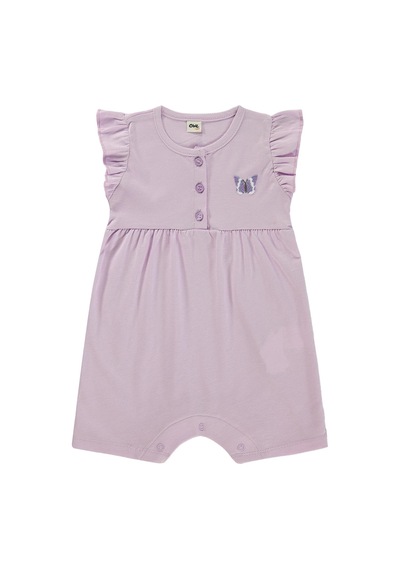 Civil Baby Kelebek Baskılı Kolu Büzgülü 6-18 Ay Tulum - Lila