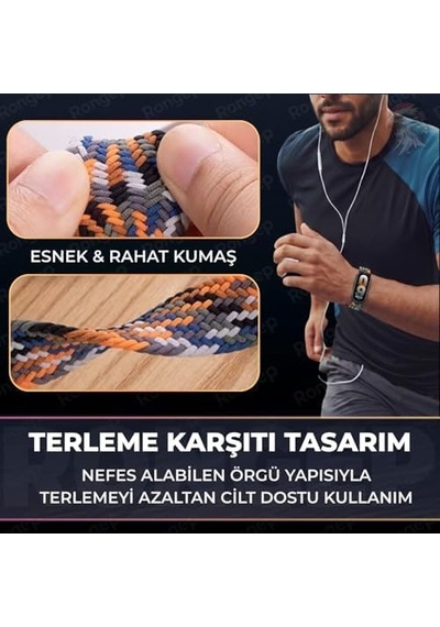 Xiaomi Mi Band 10/9/8 İle Uyumlu Örgü Loop Kordon Manyetik Toka Mekanizmalı Yumuşak Ve Konforlu Smart Band10 Kordon Terletmeyen Hafif Ve Elastik Kumaşlı Mi Band 10 Kordonu