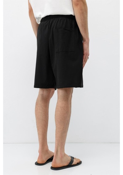 Vamos Oversize Keten Şort Siyah
