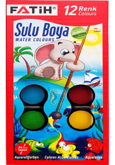 12 Li Kuru Boya - 12 Li Sulu Boya - 12 Li Pastel Boya Toplam 36 Parça Çok Renkli
