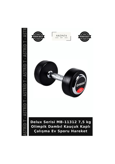 Delux Serisi Mb-11312 7,5 Kg Olimpik Dambıl Kauçuk Kaplı Çalışma Ev Sporu Hareket