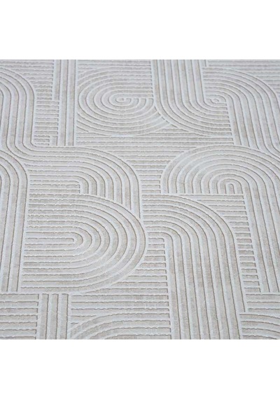 Kaymaz Taban Halı Modern Labirent Desenli Saçaklı Kabartmalı 1
