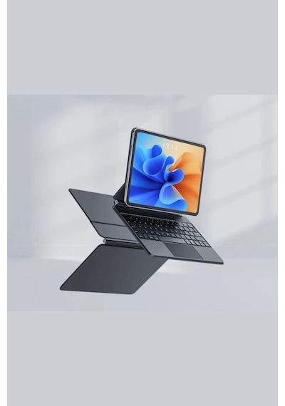 Galaxy X510 Tab S9 Fe Uyumlu 11 İnç Ledli Klavyeli Magnetik Tablet Kılıfı Klavyeli Kılıf