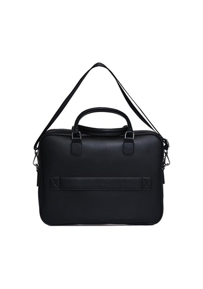 Fossil Unisex Vegan Deri Laptop Bölmeli 15,6 İnç Dik Fermuarlı Evrak Çantası Siyah Siyah