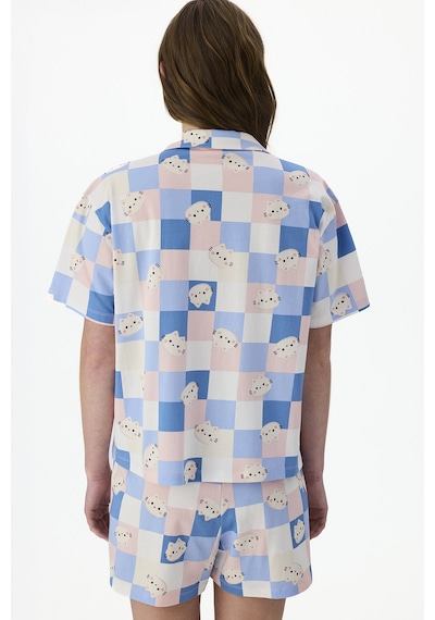 Penti Cutene Gömlek Şort Pijama Takımı Çok Renkli