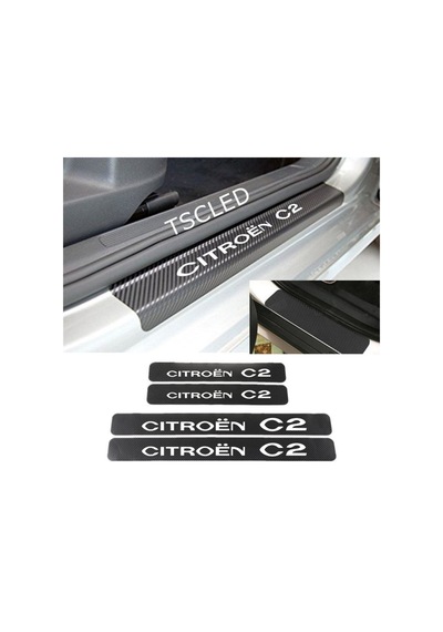Citroen C1 Karbon Kapı Eşiği Koruma Sticker Yapıştırma (4 Adet)