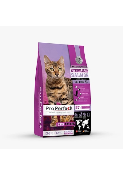 Pro Perfeck Süper Premium Kısırlaştırılmış Somonlu Portakallı Yetişkin Kedi Maması 2 KG