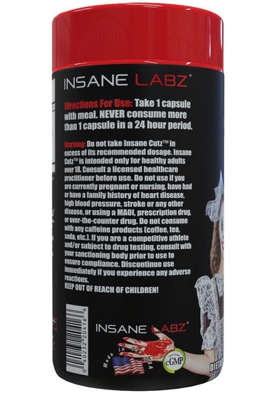 Insane Labz Insane Cutz Intense Cuts Fat Burner Men Women Thermogenic Weight Loss Appetite 45 Caps Aromasız