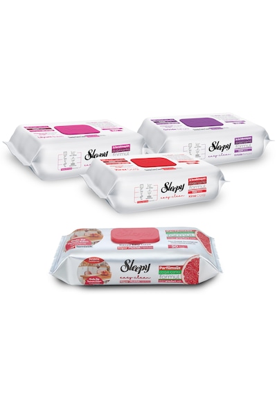 Sleepy Easy Clean Çiçek Serisi&Greyfurt Yağlı Süper Mutfak Yüzey Temizlik Havlusu&Mendili(3x100+50)