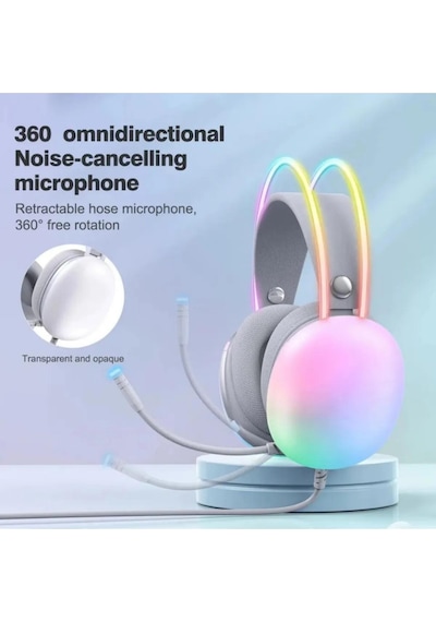 Rainwork 7.1 Rgb Transparan Led Effect Gaming Headset Oyuncu Gaming Kulaklık Ct-x8