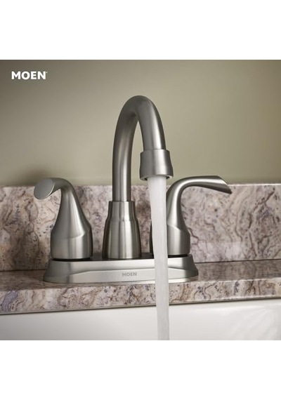 Spot Dirençli Fırçalanmış Nikel Iki Saplı Banyo Lavabo Bataryası Tahliye Montajlı 84115srn Çok Renkli
