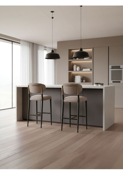 Elegance Kolçaksız Metal Bar Sandalyesi Siyah