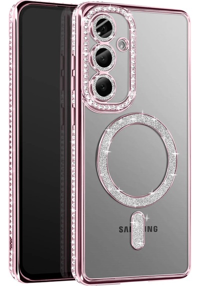 Samsung Galaxy S26 Plus İçin Uyumlu Parlak Taşlı Kamera Korumalı Magsafe Kılıf