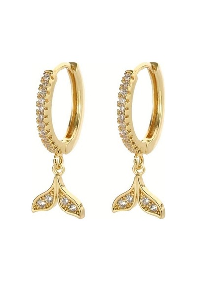 Zirkon Gold Renk İnce Kelebek Detaylı Küpe Gold - 648015893 Gold