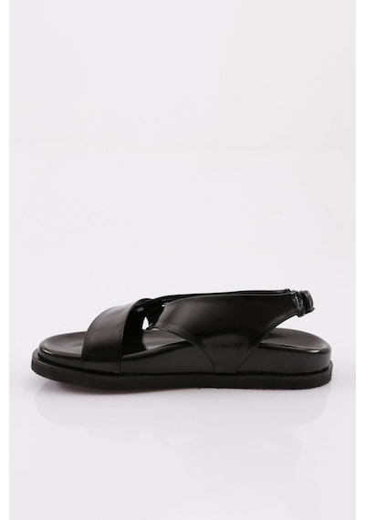 Dgn 3040-2261-R7596 Çapraz Bantlı Kadın Sandalet - Siyah