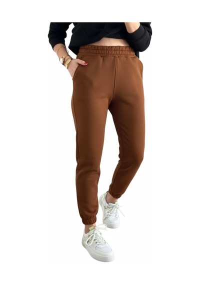 Yoncatoptan Jogger 3 İplik Şardonlu Cepli Tek Alt Kahve