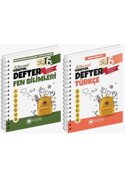 Çanta 2026 6. Sınıf Türkçe + Fen Bilimleri Öğreten Defter Seti 2 Kitap