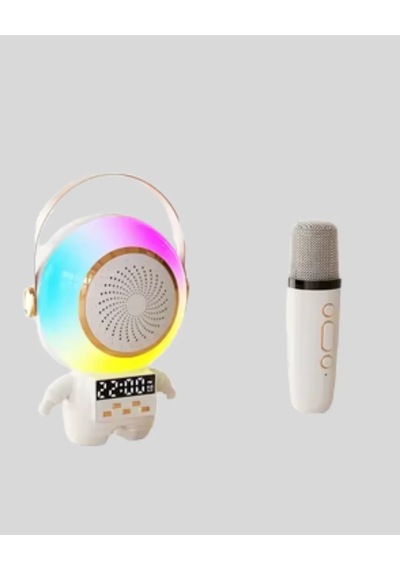Kablosuz Mikrofonlu Astronot Tasarım Bluetooth Speaker Karaoke
