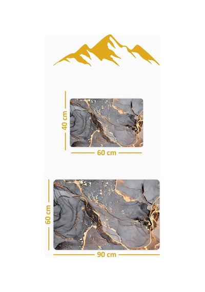 Yıkanabilir Kaymaz Tabanlı Modern Desenli 2'li Banyo Paspas Takımı Bps0019 Renkli