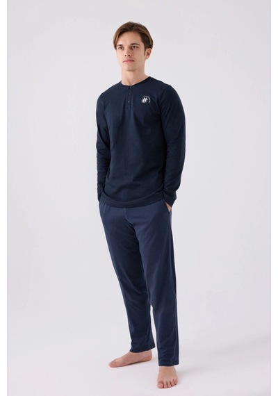 Arnetta 3166 Uzun Kollu Erkek Pijama Takımı Lacivert